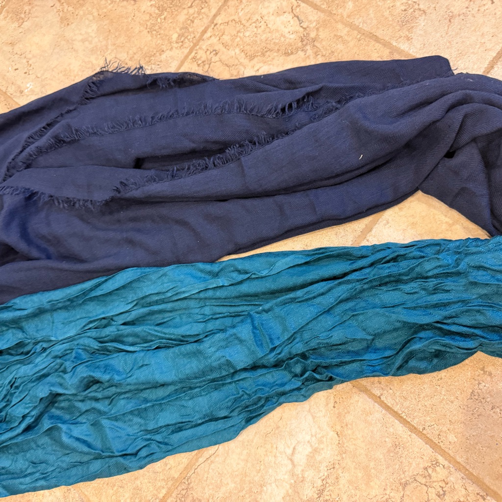 Blue And Teal Scarves